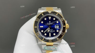 Clean Factory Rolex Submariner 3235 Blue Face Watch 41mm